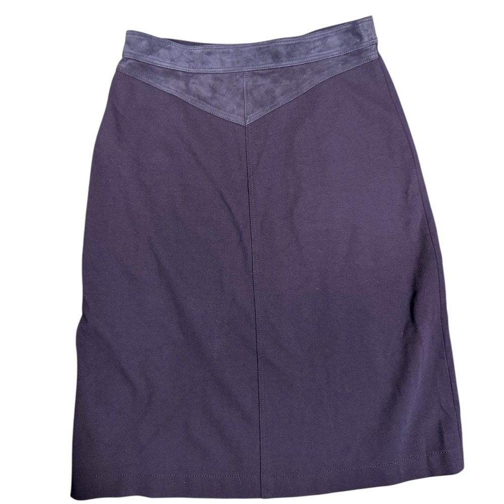 Theory Dark Blue Midi Skirt with Buttons - Picture 3 of 4